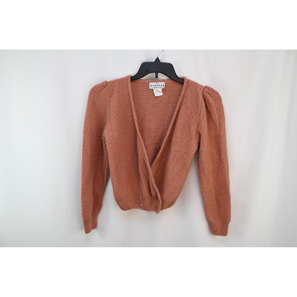 Vintage The Wyndham Collection Silk Wool Angora Pink Cardigan Sweater Medium